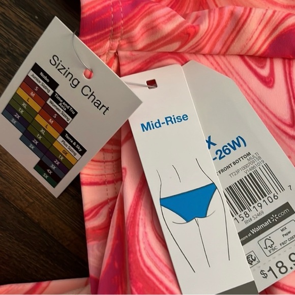 Time and Tru Women's Retro Two Piece Swimsuit Set- Plus Size 3X (24W-26W) NEW - Picture 10 of 12